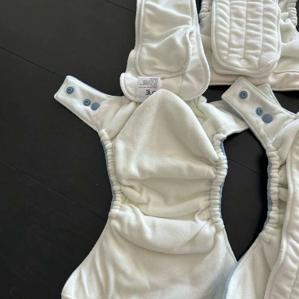 Reusable Cloth Diaper Cover Bundle - Navy, Cream, Light Blue, Sage